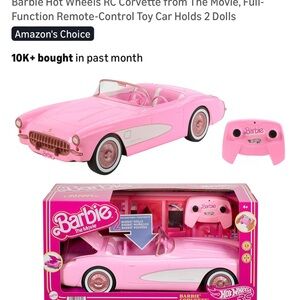 Barbie Pink RC Convertible Toy Car